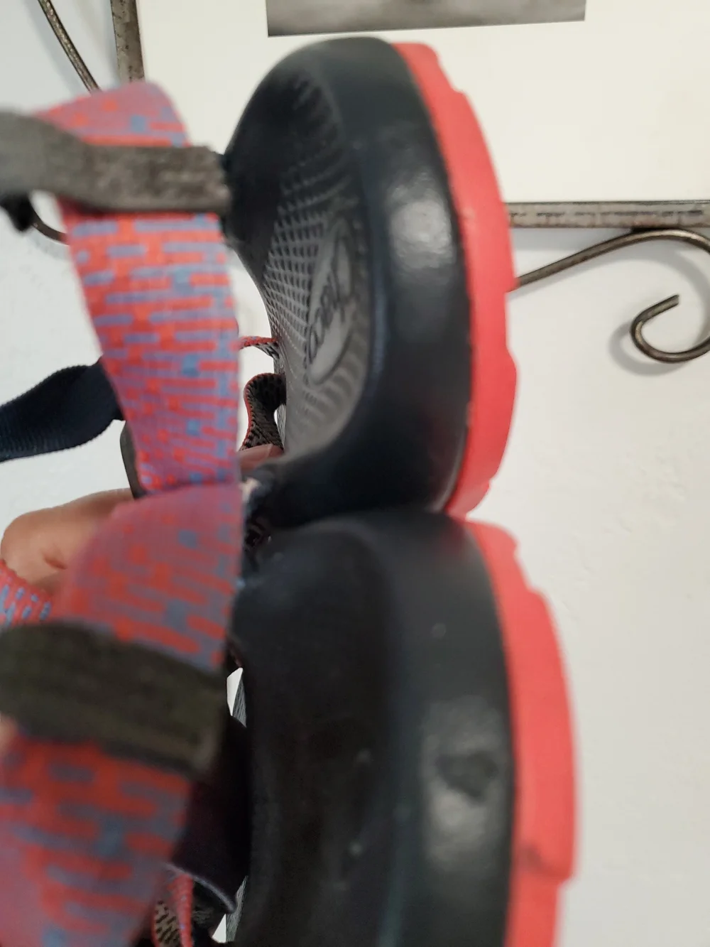 Chaco Kids Coral Pink & Blue Strap Sandals